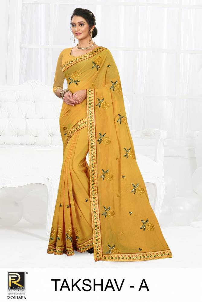 Ronisha Takshav Fancy Wear Wholesale Art Silk Saree Collection
